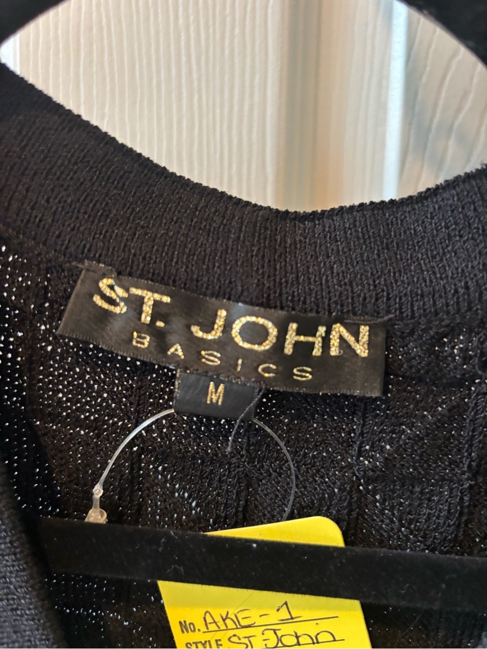 St. John Black Textured Short-Sleeve Button Cardigan with Gold Buttons - Picture 8 of 8